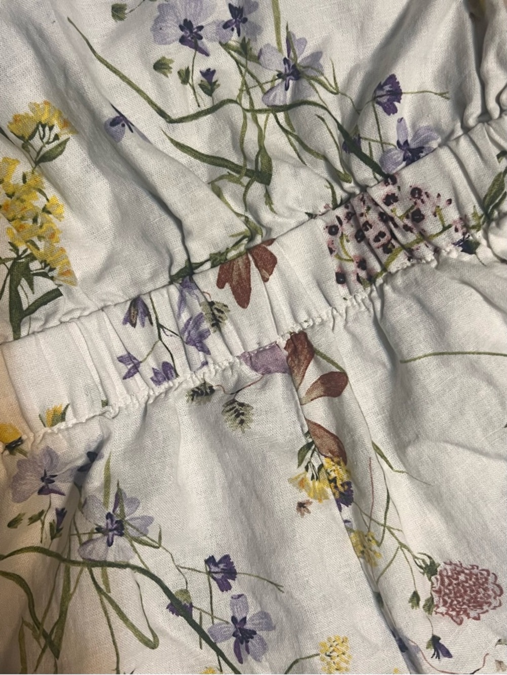 H&M Girls' Linen Blend Botanical Floral Tie-Back Romper NWT Size S (8-10) - Picture 6 of 8